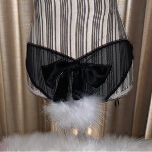 Victoria’s Secret NWT Sexy Black Mesh Panty w/ Detachable Bow🎀